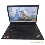 Aufgeklapptes Lenovo ThinkPad E595 refurbished mit Full-HD-Bildschirm und deutscher QWERTZ-Tastatur.
