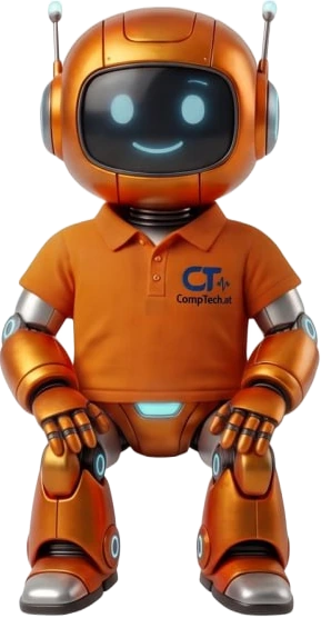 CompTech Maskottchen hört zu