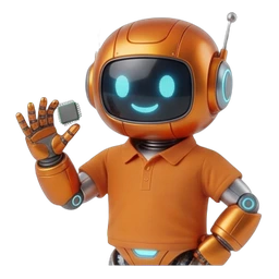 CT-Roboter-Maskottchen mit Chip und Zahnrädern – KI-Agenten und Automatisierung für Unternehmen bei CompTech in Wien