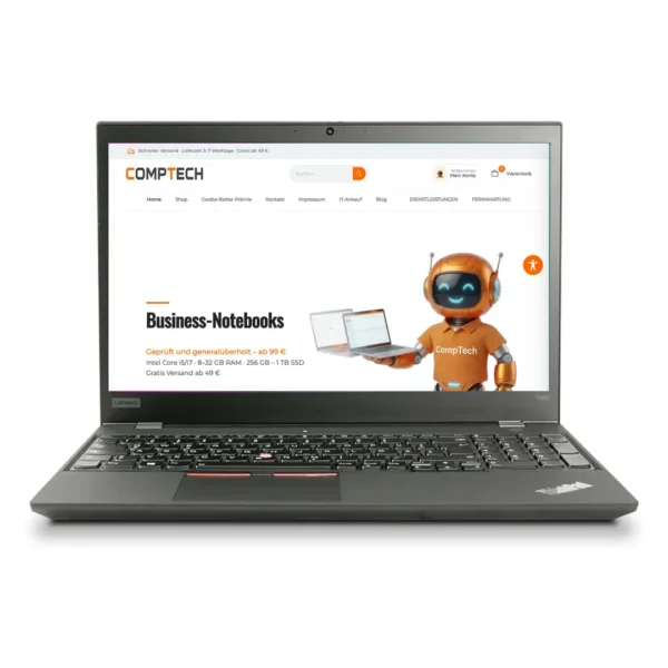 Lenovo ThinkPad T590 15,6 Zoll Business-Notebook – Vorderansicht